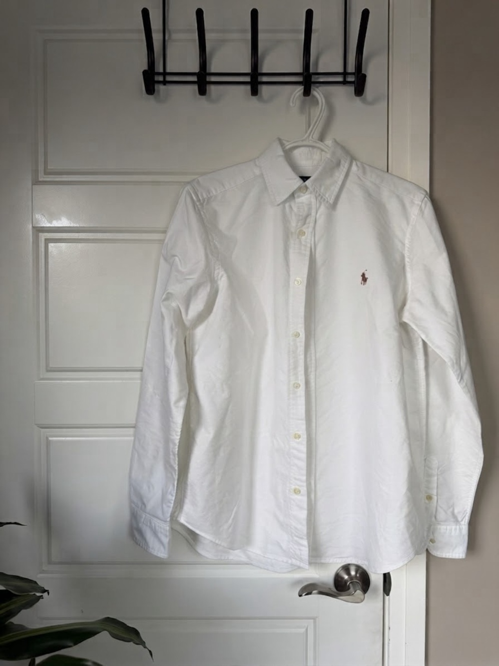 Ralph Lauren White Men's Button-Down Oxford Shirt with Pony Logo